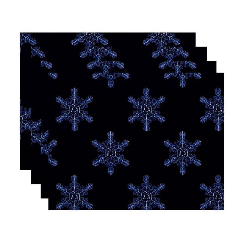 Ensemble de napperons 4 pièces Flurries, Bleu marine