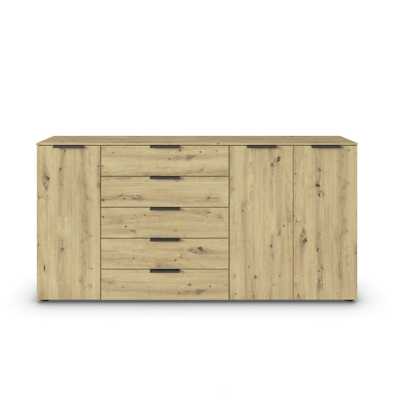 5 - Drawer Chest of Drawers, Artisan Oak/Graphite