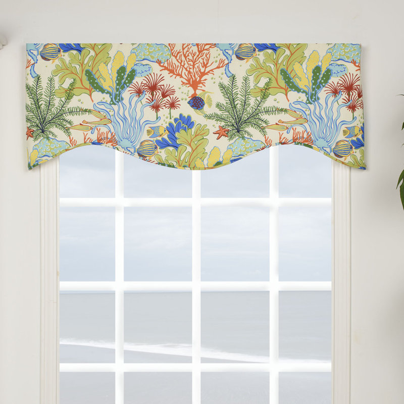 Island Breeze Cotton Scalloped Window Valance
