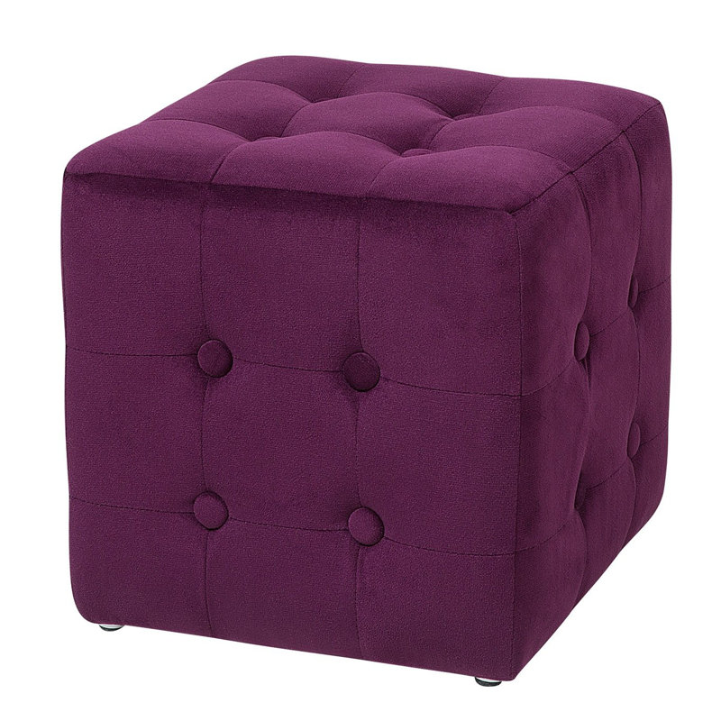 Lizette 30cm Wide Tufted Square Solid Colour Cube Ottoman