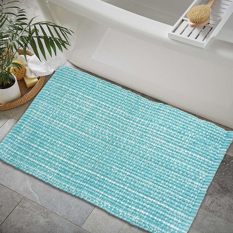 Bath Rug, 34" L x 21" W, Turquoise