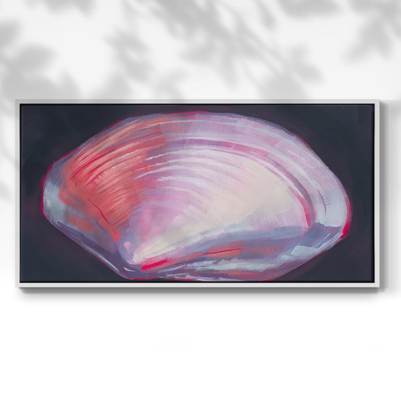 Neon Shell II - Toile tendue avec châssis encadré - Prêt à être accroché, H 17 po x l 33 po, Blanc