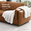 Canapé modulaire en cuir fleur brun 3 pièces avec fauteuils gauche et droit