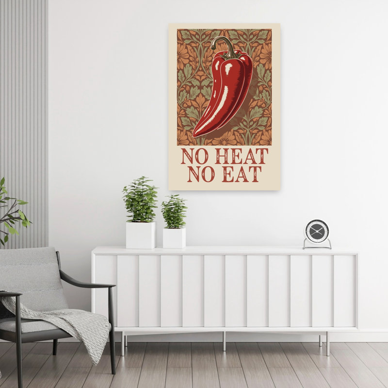 «No Heat No Eat Chili», art mural rétro, H 36 po x l 24 po