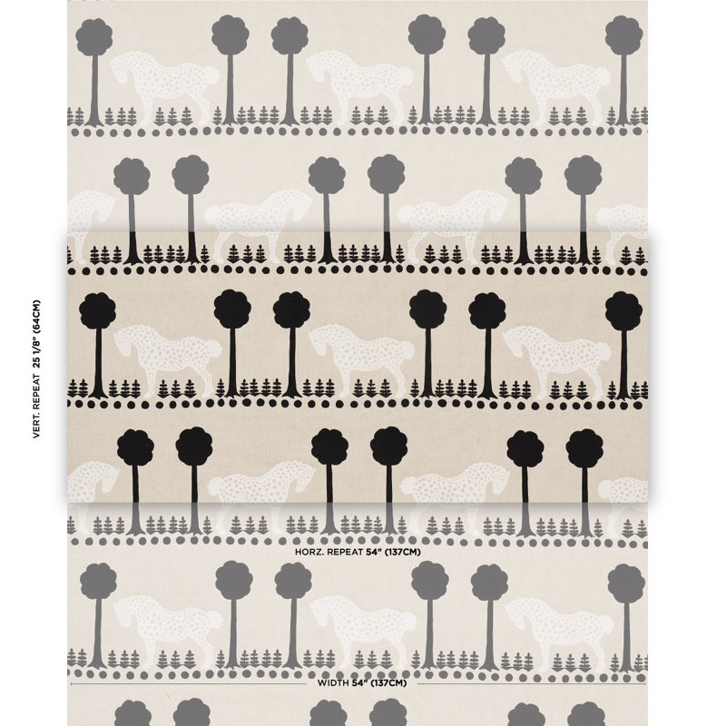 Polka Dot Pony Fabric, Natural