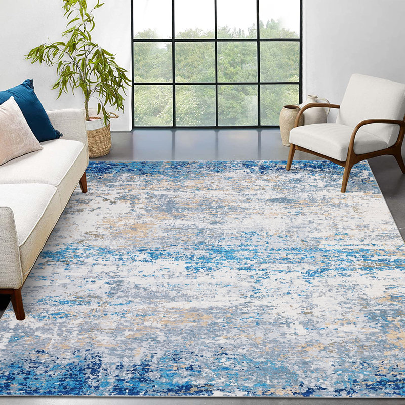 Abstract Style Area Rugs for Living Room Foldable Soft Distressed Rug Washable Rugs for Living Room Bedrooms Playroom Office Kitchen Mordern Non-Slip Rug