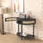 Half Moon Design End Table with Sliding Rattan Door