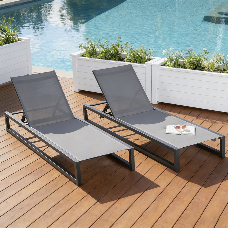 CHAISE LOUNGE, Black+Grey, 2