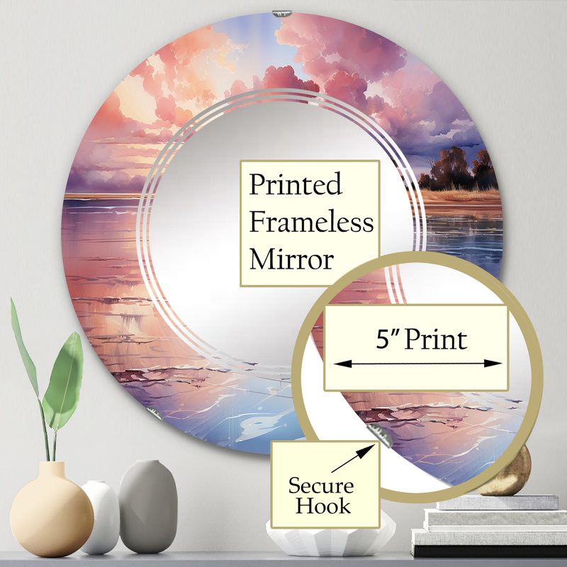 Winnette - Miroir mural rond, 24 po x 24 po