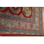Tapis rouge / beige / bleu en laine noué à la main de conception unique 6 pi 8 po x 9 pi 9 po New Age