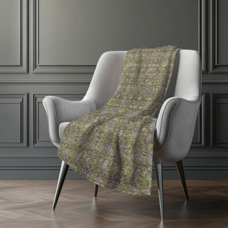Jeté floral Sherpa ASB702 Addison, Olive