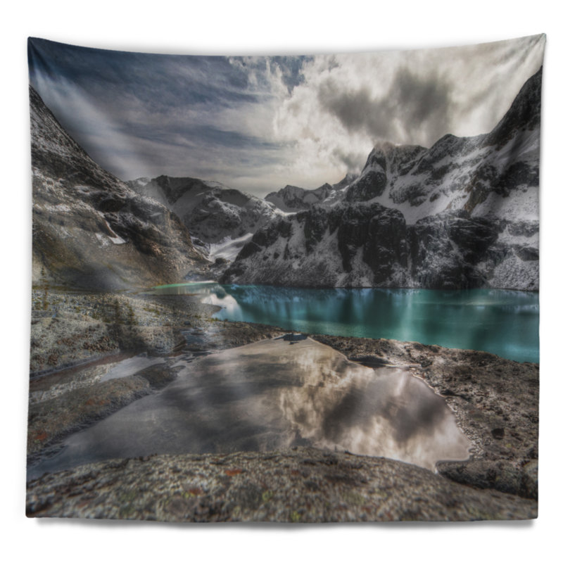 Paysage avec ruisseau Mountain, H 68 po x l 80 po