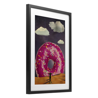 Happy Days Giant Donut Framed Print Under Glass, design by Elo Marc