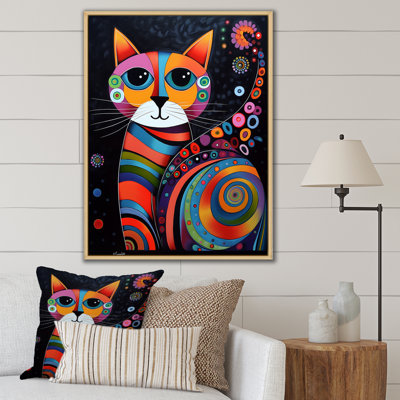 Colorful Portrait Of Cute Cat - Cat Wall Art
