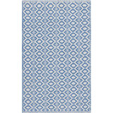 Tapis intérieur / extérieur en coton ivoire / bleu rectangulaire à motif géométrique 2 pi 3 po x 3 pi 9 po Barkeley