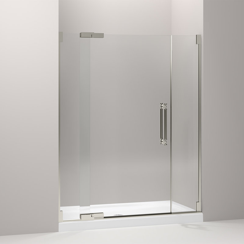 Pinstripe 59.75" x 72.25" Pivot Shower Door, Brushed Nickel