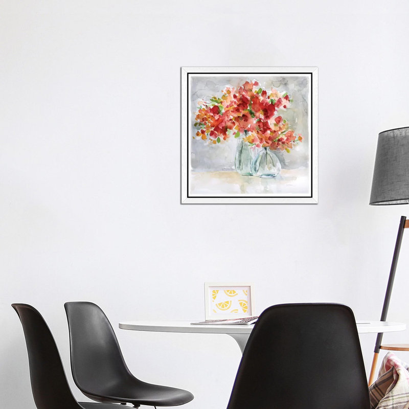 Arrangement by Carol Robinson - Painting, 66.04 cm H x 66.04 cm W, White Floater Framed