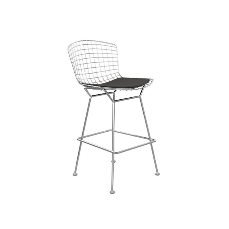Arlo Grid Counter Stool, Silver, Black, 26" Counter Stool