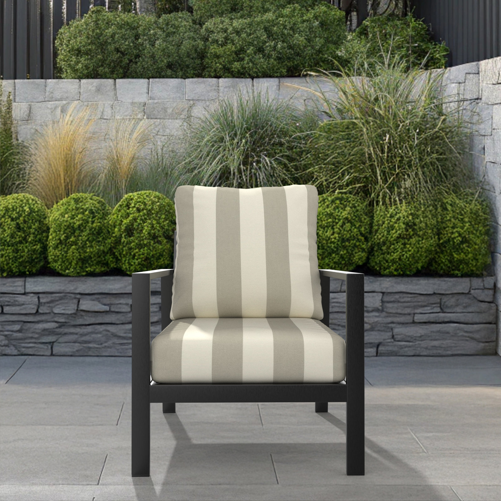 Amala 22" Sunbrella® Seat and Back Cushion, Sunbrella Solana Seagull
