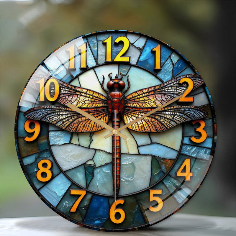 Horloge murale libellule - Horloge murale 12 po