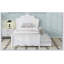 Lit plateforme simple en bois avec tête de lit et lit gigogne simple, L 79,9 po x l 45,6 po x H 43,3 po