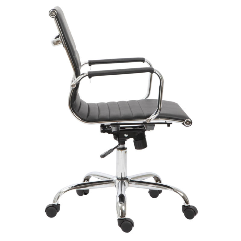 Fauteuil de conférence ergonomique en polyuréthane, Noir