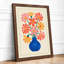 Blooms in Cobalt Mid-Century - Framed Print-633547225-633547045