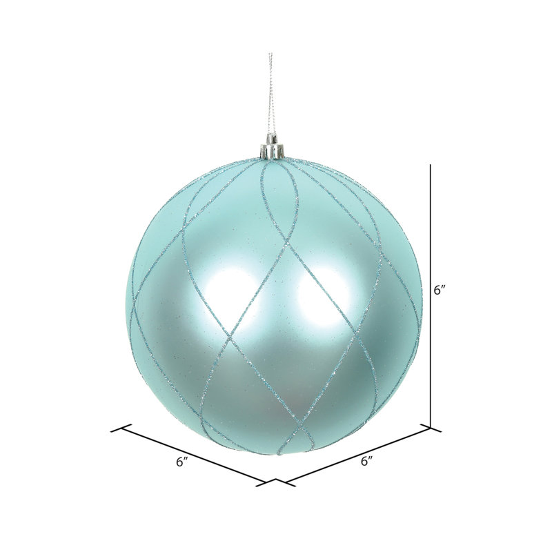 Ornement boule 6 po mat et scintillant, Bleu pastel