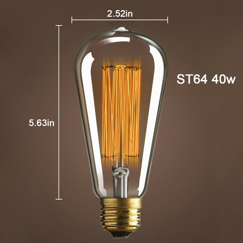 40 Watt ST64, E26 LED, Non-Dimmable Light Bulb Base