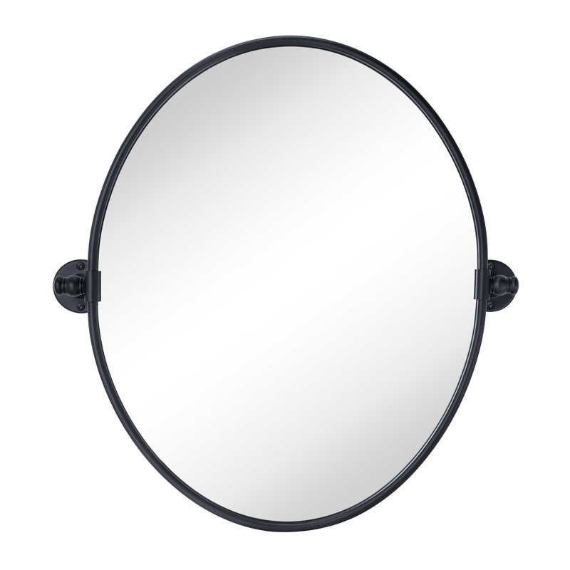 Miroir de salle de bain mural Luecinda, Noir mat, 24 po x 19 po