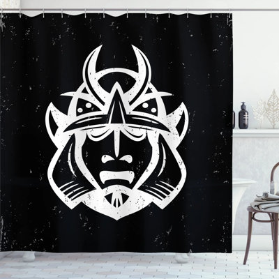 Japanese Shower Curtain with Hooks Included