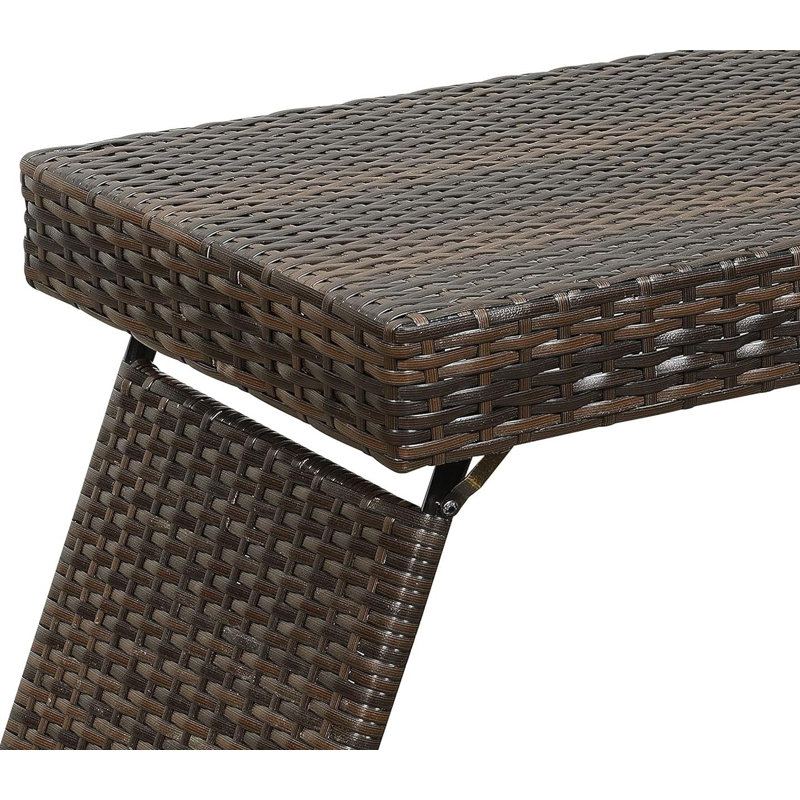Table portative pliante en osier, Brun