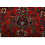 Tapis rouge rétro en laine noué à la main 3 pi 7 po x 9 pi 4 po Tribal Vintage