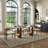 Modern Rectangular Sintered Stone Dining Table With Double Pedestal Base-554995519-554995491