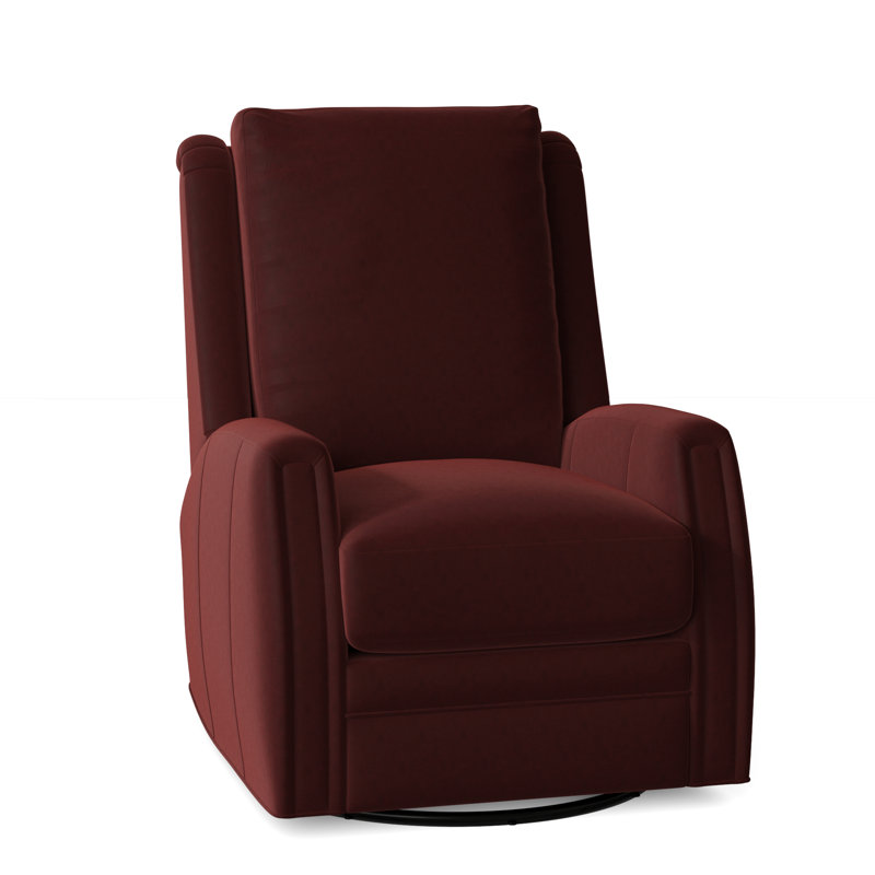 Lockhart Recliner, Swivel Glider with Manual Recline & Inside Release, No Nailhead, Alpine Dark Grey Genuine Leather