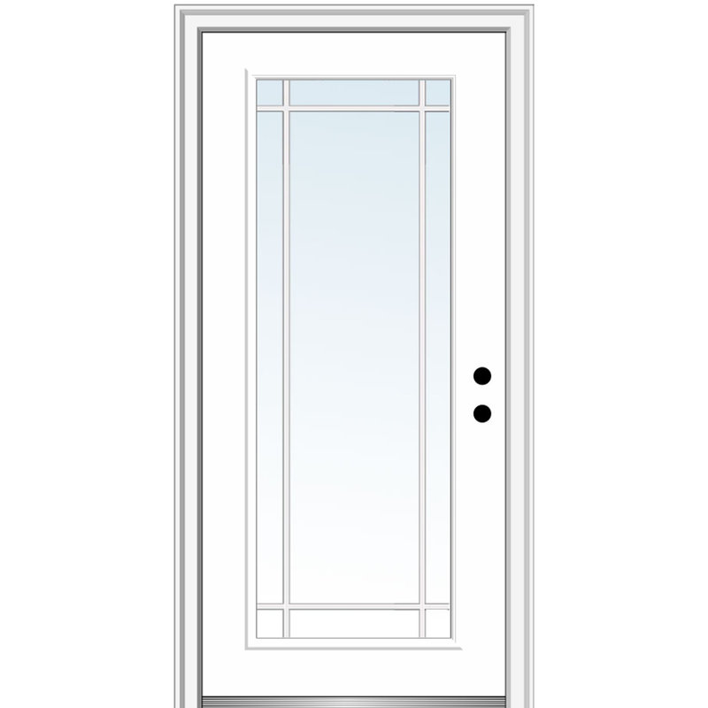 Porte d'entrée Prairie Prairie, S'ouvre à gauche vers l'intérieur, H 81,75 po x l 30 po x P 4,56 po, Blanc brillant