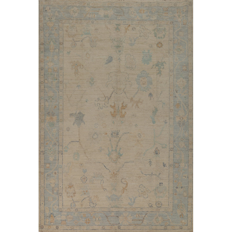 Vegetable Dye Oushak Turkish Area Rug 6x9