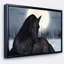 «Black Horse in Moonlight», reproduction de photo sur toile tendue encadrée-26691296