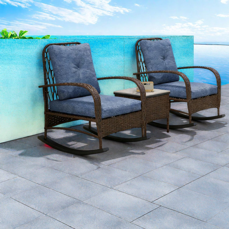 Durable Patio Dining Sets With Steel And Rattan, Modern Style For Home And Balcony