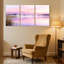 Paysage et nature, lac, brume, roseaux, réflexion, calme, aube, ensemble de 3 impressions sur toile-920769637