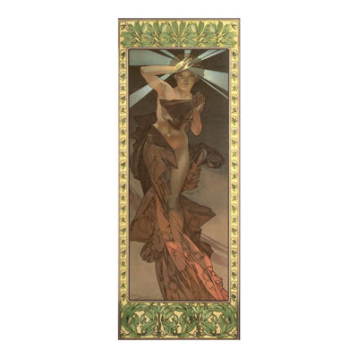 La lune et les étoiles: Étude pour «L'étoile du matin» (1902) par Alphonse Mucha - Estampe numérique