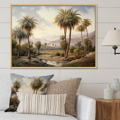 Palmier, reproduction d'art sur toile, impression de désert oasis - Palmier oasis du désert I