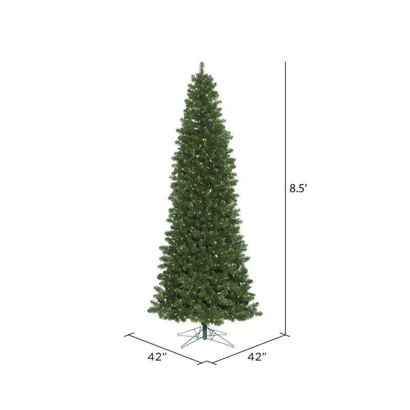 8.5' Green Fir Artificial Christmas Tree with 750 LED Clear/White Lights with Stand, 8.5' H