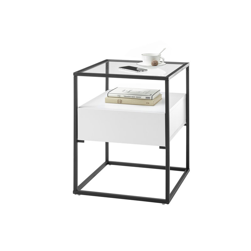 Frame End Table, White