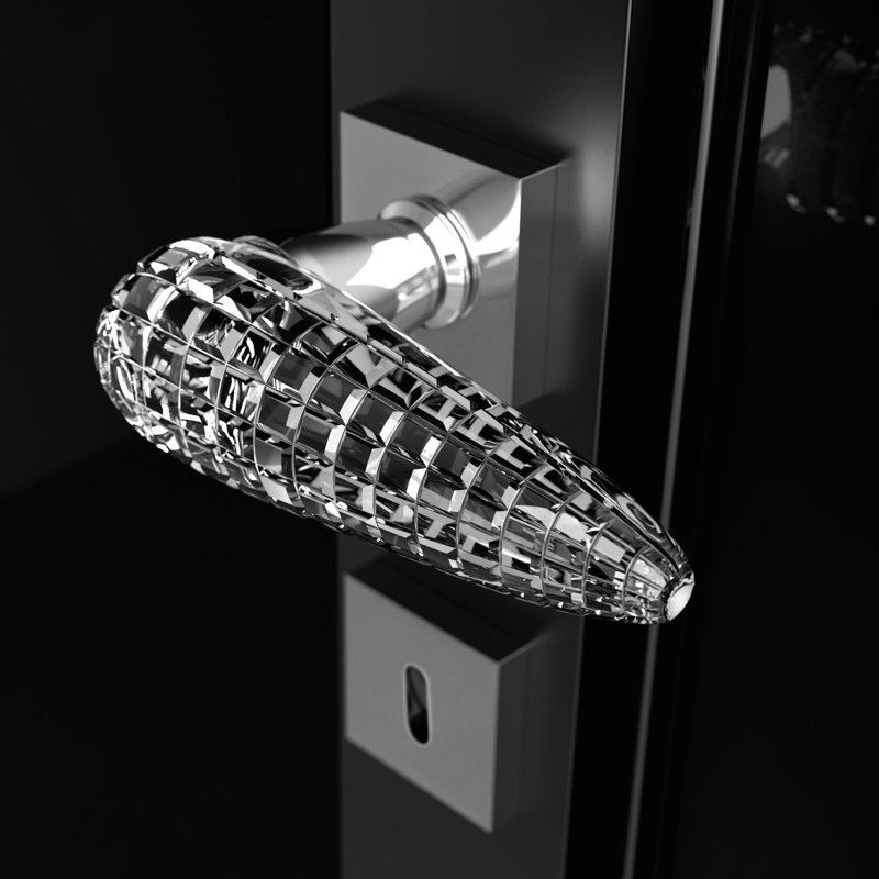 Levier de porte en cristal Luxor Designer, Passage