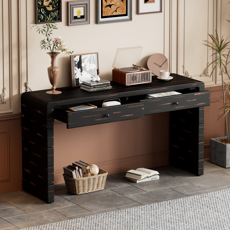 Console moderne, table d'entrée, Noir