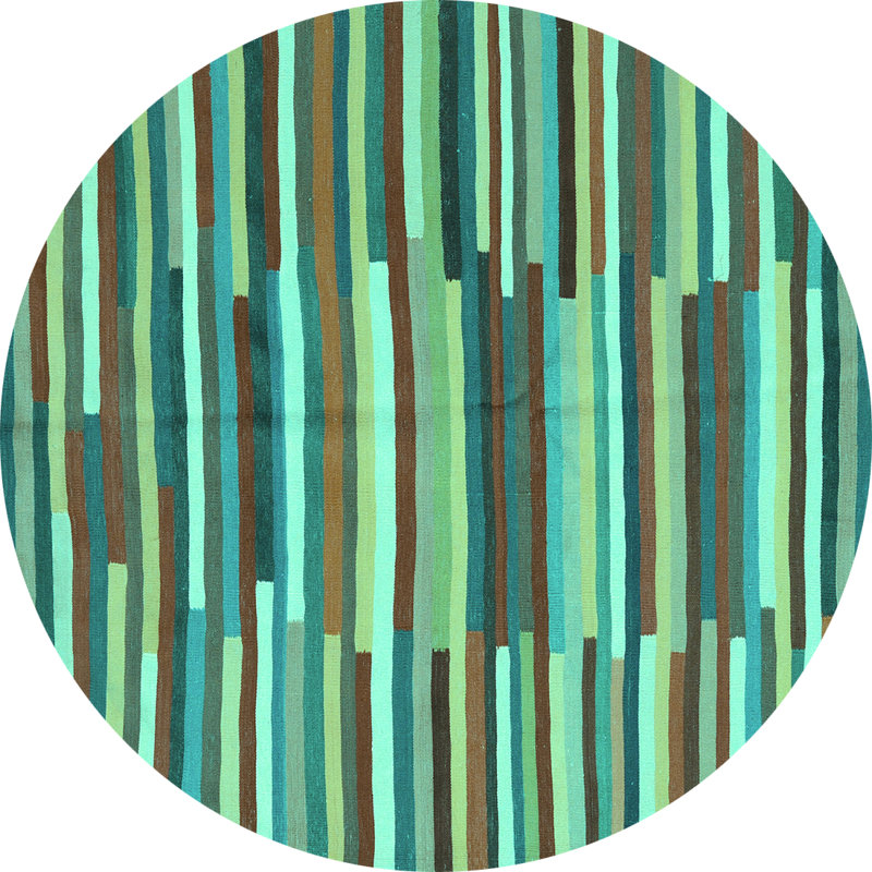 Tapis bleu / vert / brun en laine / polyester tissé à la machine 3 pi Southwestern