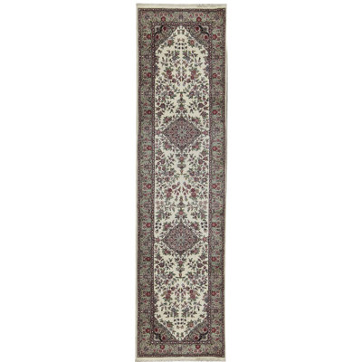 Jahan One-of-a-Kind Runner 2'6" X 10' Runner Wool Area Rug in Red/Ivory/Light Green