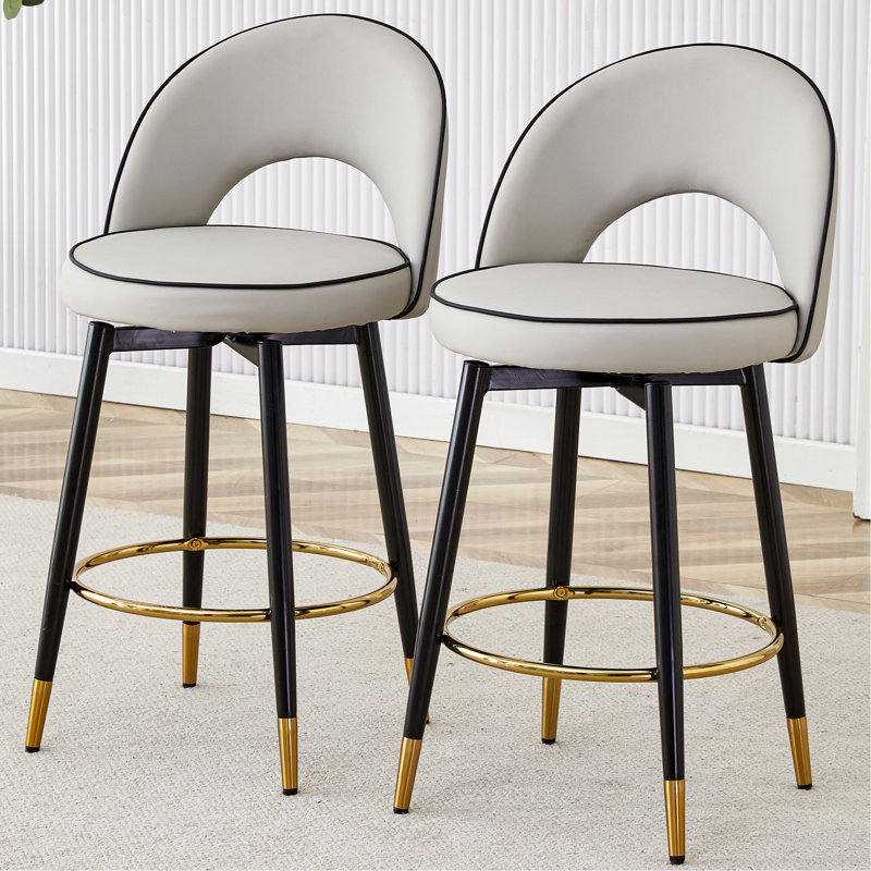 Chaise de bar rotative polyvalente avec un design élégant pour divers environnements, Gris