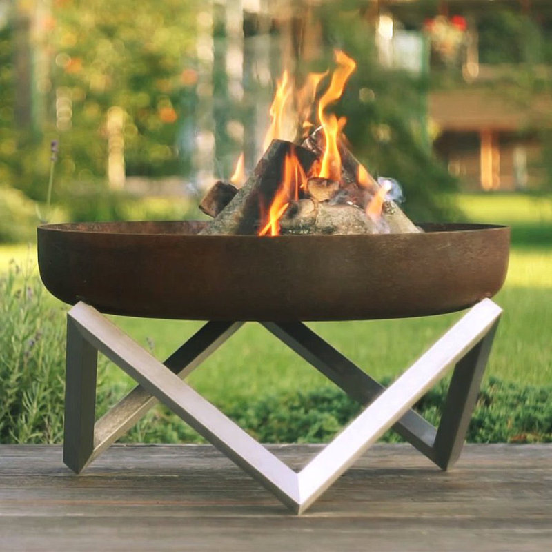 Faisal Round Stainless Steel Wood Burning Smokeless Fire Pit